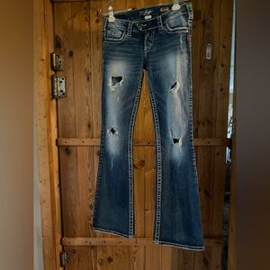 Silver Jeans Blue Flare Wide Leg Denim size 26/31